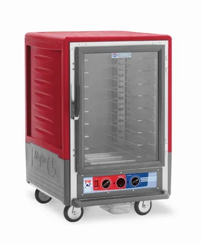 Metro C535-MFC-U C5™ 3 Series with Red Insulation Armour™ Half Height Clear Door Insulated Mobile Proofing and Holding Cabinet, 120 Volts