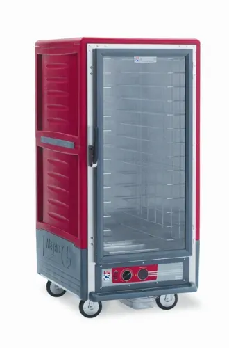 Metro C537-HFC-4 C5™ 3 Series with Red Insulation Armour™ 3/4 Height Clear Door Mobile Heated Holding Cabinet, 120 Volts