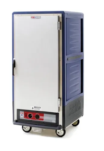 Metro C537-HFS-L-BU C5™ 3 Series with Blue Insulation Armour™ 3/4 Height Solid Door Mobile Heated Holding Cabinet, 120 Volts