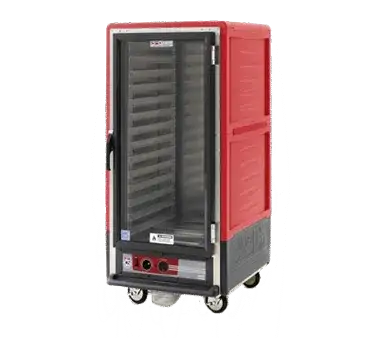 Metro C537-HLFC-UA C5™ 3 Series with Red Insulation Armour™ 3/4 Height Clear Door Mobile Heated Holding Cabinet, 120 Volts