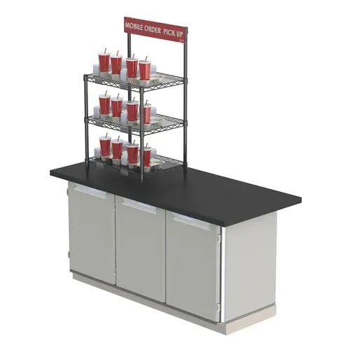 Metro Metro CR1824TG3B Countertop To-Go Order Pick-Up Station with Sign,  (3) 18"W x 24"D shelves
