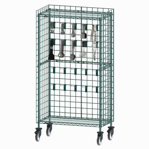 Metro Metro CR183670-UTNK3 Mobile Utensil Rack,  (4) 18"D x 60"W SmartWall Wire Grids