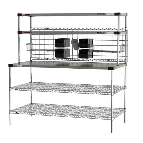 Metro Metro CRHSP-3060 Prep Workstation with Overhead Heated Shelves,  (1) 60"W x 30"D reinforced stainless steel shelf