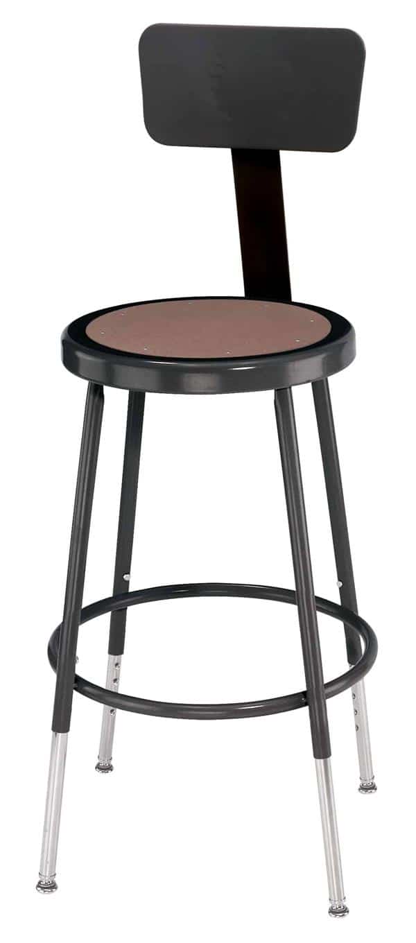National Public Seating 6218HB-10 19-27"H & 25-33"H ADJ. Height w/ ADJ. Backrest Black Frame National Public Seating 6218HB-10 19-27"H & 25-33"H ADJ. Height w/ ADJ. Backrest Black Frame