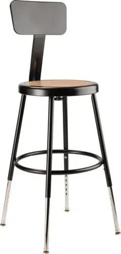 National Public Seating National Public Seating 6218HB-10 NPS® Heavy Duty Steel Stool with Backrest