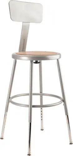 National Public Seating National Public Seating 6218HB NPS® Heavy Duty Steel Stool with Backrest
