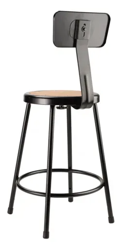 National Public Seating National Public Seating 6224B-10 NPS® 24" Heavy Duty Steel Stool with Backrest
