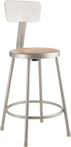 National Public Seating National Public Seating 6224B NPS® Heavy Duty Steel Stool with Backrest