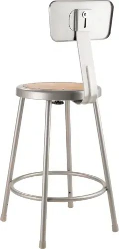 National Public Seating National Public Seating 6224B NPS® Heavy Duty Steel Stool with Backrest
