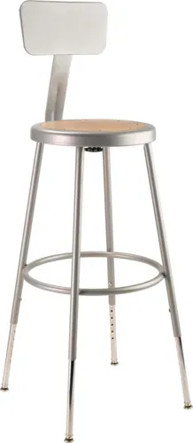 National Public Seating National Public Seating 6224HB NPS® Heavy Duty Steel Stool with Backrest