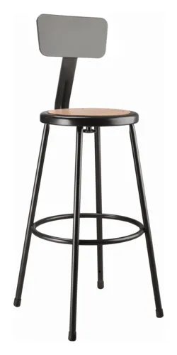 National Public Seating National Public Seating 6230B-10 NPS® Heavy Duty Steel Stool with Backrest