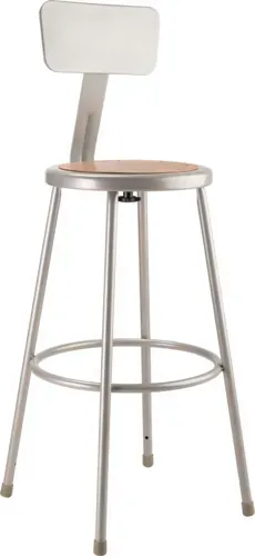 National Public Seating National Public Seating 6230B NPS® Heavy Duty Steel Stool with Backrest