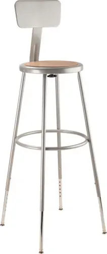 National Public Seating National Public Seating 6230HB NPS® Heavy Duty Steel Stool with Backrest