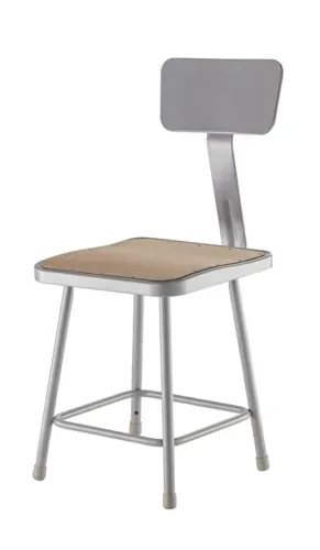 National Public Seating National Public Seating 6318B NPS® 18" Heavy Duty Steel Stool with Backrest