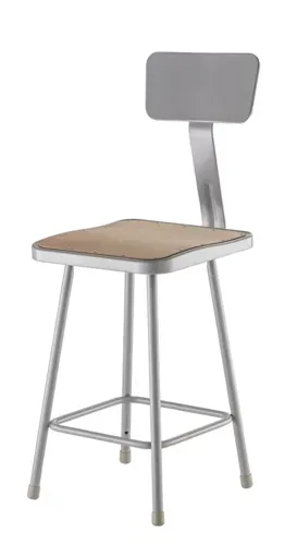 National Public Seating National Public Seating 6324B NPS® 24" Heavy Duty Steel Stool with Backrest
