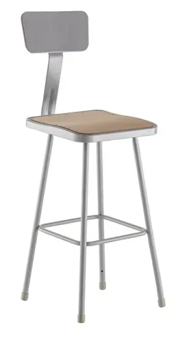 National Public Seating National Public Seating 6330B NPS® Heavy Duty Steel Stool with Backrest