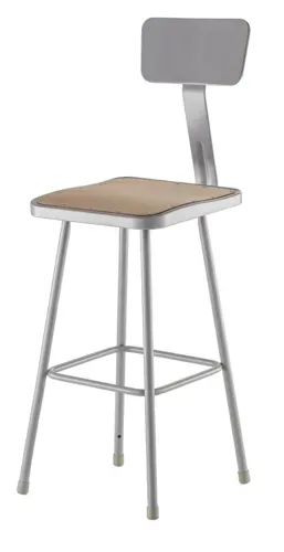 National Public Seating National Public Seating 6330B NPS® Heavy Duty Steel Stool with Backrest