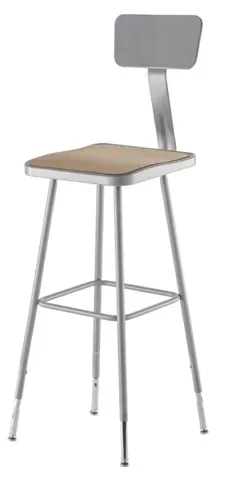 National Public Seating National Public Seating 6330HB NPS® Heavy Duty Steel Stool with Backrest