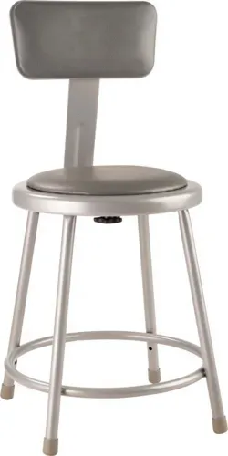 National Public Seating National Public Seating 6418B NPS® 18" Heavy Duty Vinyl Padded Steel Stool with