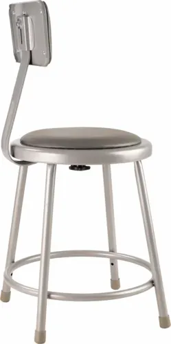 National Public Seating National Public Seating 6418B NPS® 18" Heavy Duty Vinyl Padded Steel Stool with