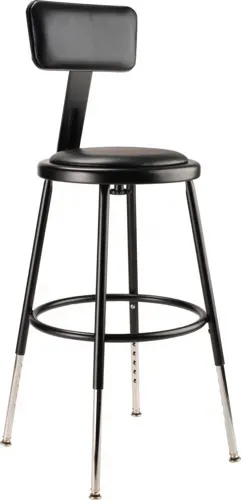 National Public Seating National Public Seating 6418HB-10 NPS® Heavy Duty Steel Stool with Backrest
