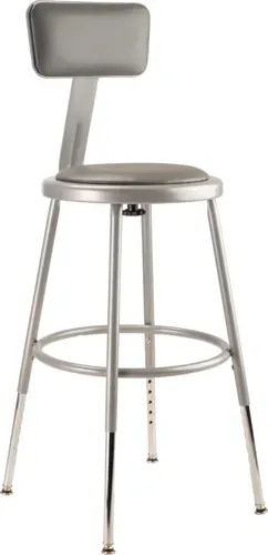 National Public Seating National Public Seating 6418HB NPS® Heavy Duty Steel Stool with Backrest