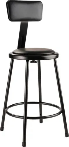 National Public Seating National Public Seating 6424B-10 NPS® Heavy Duty Steel Stool with Backrest