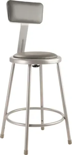 National Public Seating National Public Seating 6424B NPS® Heavy Duty Steel Stool with Backrest