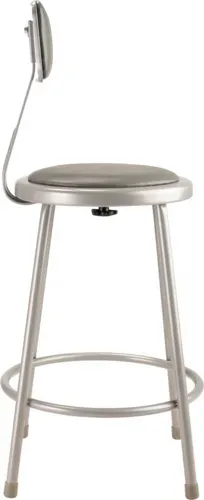 National Public Seating National Public Seating 6424B NPS® Heavy Duty Steel Stool with Backrest