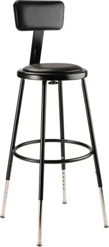 National Public Seating National Public Seating 6424HB-10 NPS® Heavy Duty Steel Stool with Backrest