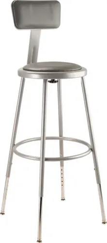 National Public Seating National Public Seating 6424HB NPS® Heavy Duty Steel Stool with Backrest