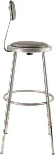 National Public Seating National Public Seating 6424HB NPS® Heavy Duty Steel Stool with Backrest