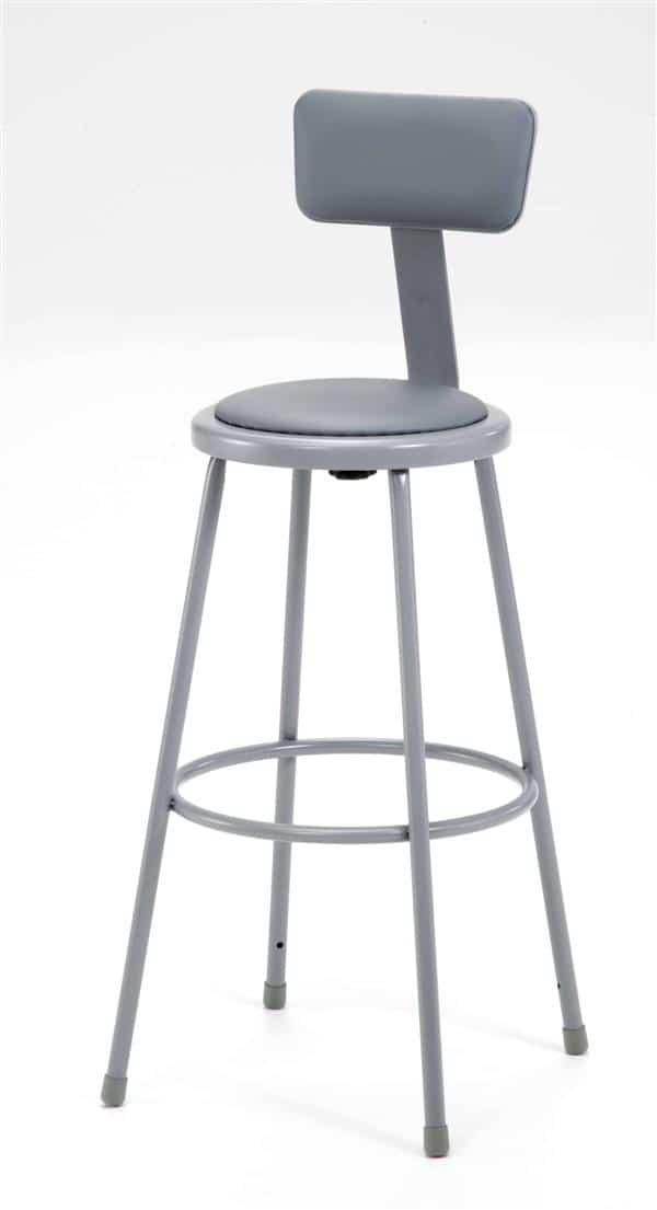 National Public Seating 6430B 18"H & 24"H & 30"H Padded w/ ADJ. Backrest Grey Frame National Public Seating 6430B 18"H & 24"H & 30"H Padded w/ ADJ. Backrest Grey Frame