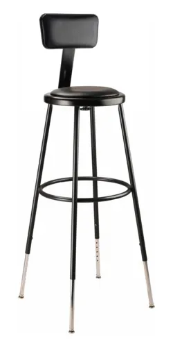 National Public Seating National Public Seating 6430HB-10 NPS® Heavy Duty Steel Stool with Backrest