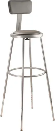 National Public Seating National Public Seating 6430HB NPS® Heavy Duty Steel Stool with Backrest