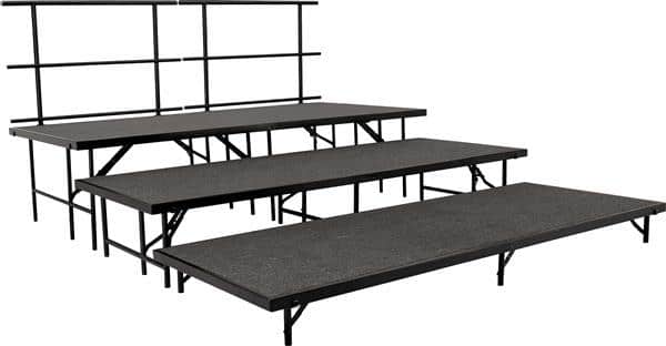 National Public Seating SST48C Stage Set 48"Wx96"Lx8"H, 48"Wx96"Lx16"H, 48"Wx96"Lx24"H & two guard rails Portable Stages National Public Seating SST48C Stage Set 48"Wx96"Lx8"H, 48"Wx96"Lx16"H, 48"Wx96"Lx24"H & two guard rails Portable Stages