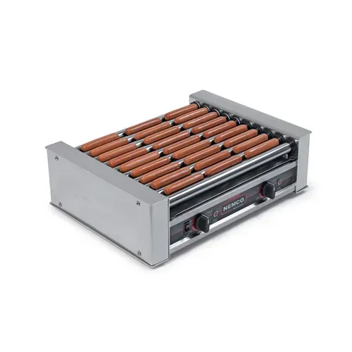NEMCO 8018 Roll-A-Grill® 18.50'' Countertop Hot Dog Roller Grill with Individual Controls, 120 Volts