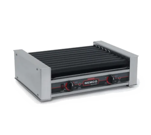 NEMCO 8018SX-220 Roll-A-Grill® 18.50'' Countertop Hot Dog Roller Grill with Individual Controls, 220 Volts