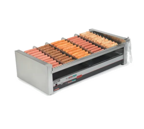 NEMCO 8230SX-SLT 23.75'' Slanted Top Countertop Hot Dog Roller Grill with Digital Controls, 120 Volts