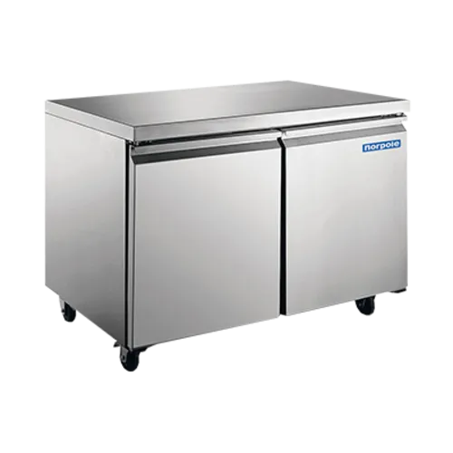Norpole NP2F-48UC 47.00'' 2 Section Undercounter Freezer with 2 Left/Right Hinged Solid Doors and Side / Rear Breathing Compressor