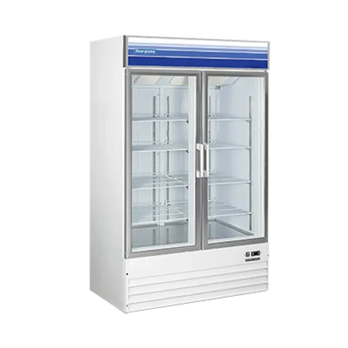Norpole NPGF2-S 49.00'' 29 cu.ft 2 Section White Glass Door Merchandiser Freezer