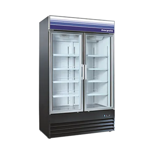 Norpole NPGF2-SB 49.00'' 29 cu.ft 2 Section Black Glass Door Merchandiser Freezer