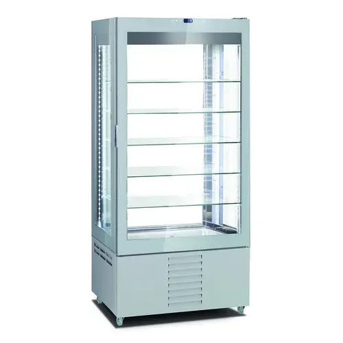 Oscartek Oscartek VISION V8314D H76 34.00'' Silver 1 Section Swing Refrigerated Glass Door Merchandiser