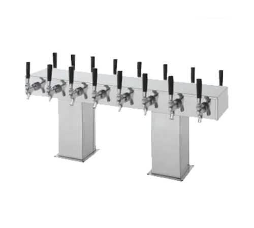 Perlick Corporation 4006-18BX18B4 Back-to-Back Bridge Tee Draft Beer Tower, Countertop, Glycol-Cooled - 55-3/4"W x 16-11/16"H