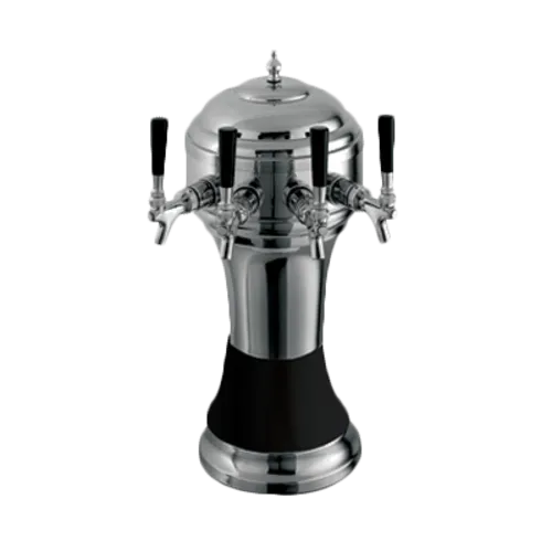 Perlick Corporation 4056BK4BPC Roma Draft Beer Tower, Countertop, Glycol-Cooled - 8-1/8" Diameter x 20-1/2"H