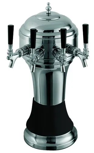 Perlick Corporation 4056BK5BPC Roma Draft Beer Tower, Countertop, Glycol-Cooled - 8-1/8" Diameter x 20-1/2"H