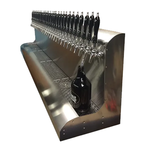 Perlick Corporation 4076BK30 Modular Draft Beer Dispensing Tower, Wall Mount, Glycol-Cooled - 90"W x 22-3/4"H