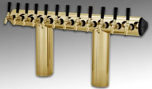 Perlick Corporation 66500-12BTF Winged Bridge Draft Beer Tower, Countertop, Glycol-Cooled - 36-3/4"W x 16-1/2"H