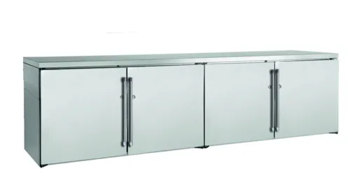 Perlick Perlick Corporation BBR96 Silver 4 Solid Door Refrigerated Back Bar Storage Cabinet, 120 Volts