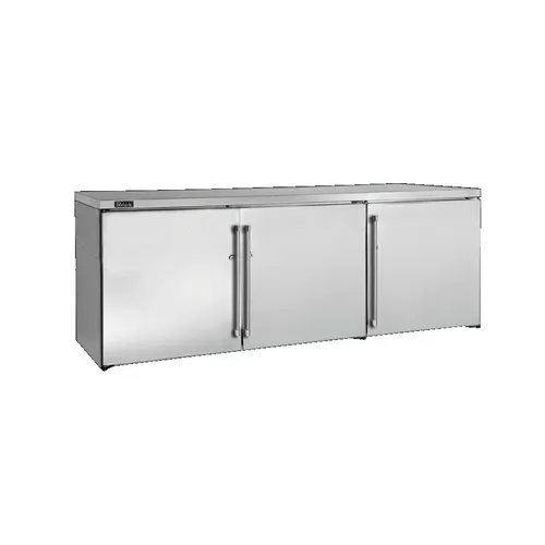 Perlick Perlick Corporation BBRLP72 Silver 3 Solid Door Refrigerated Back Bar Storage Cabinet, 120 Volts